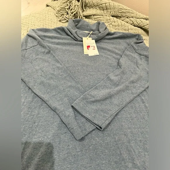 Melloday Light Blue Soft Turtleneck Top Size S - Picture 3 of 5